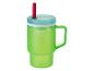Mug vert avec paille rouge et anse
