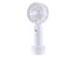 Ventilateur de bureau blanc rechargeable sans fil.
