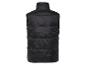 Un gilet noir rembourré vu de dos.
