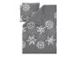 Parure de lit grise avec motifs de flocons de neige blancs.