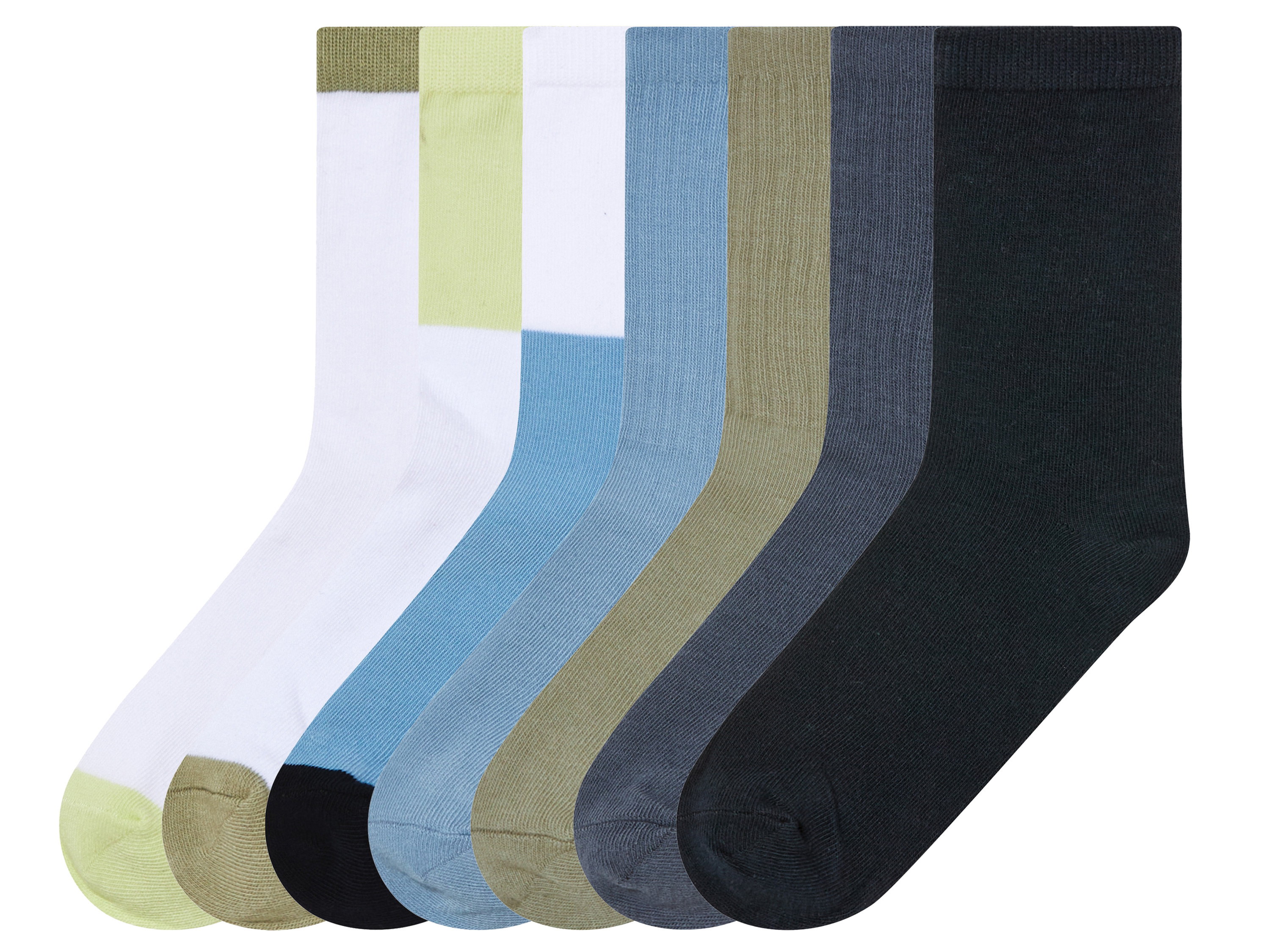 pepperts!® Lot de 7 paires de chaussettes garçon (31-34, vert/bleu)