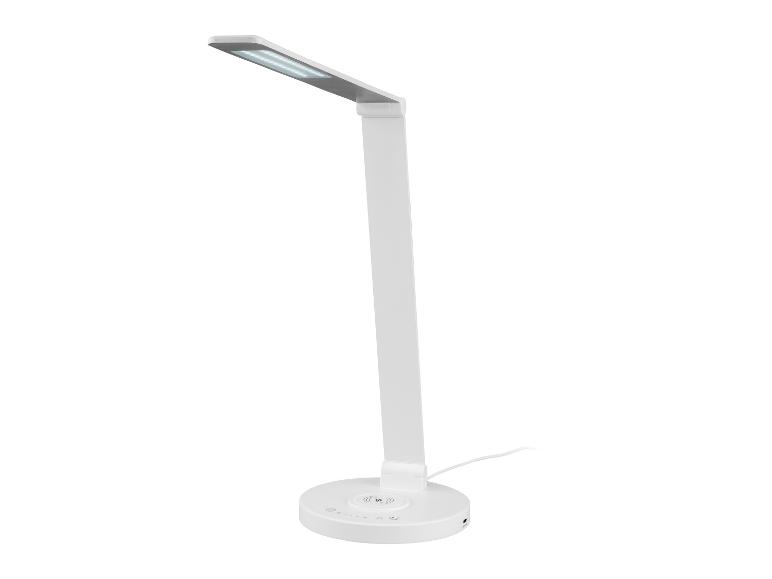 Lampe de bureau LED blanche avec chargeur sans fil Qi