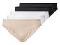 Trois paires de culottes en noir, blanc et beige.
