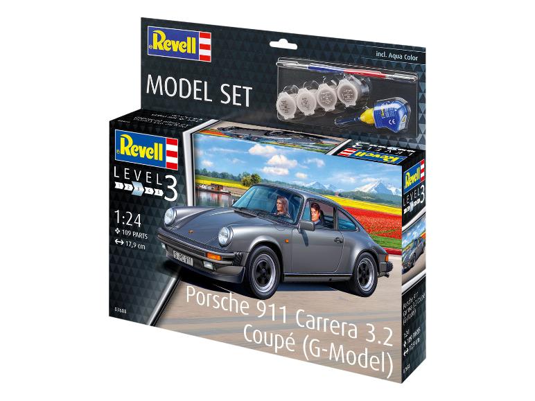 Kit de modélisme Revell Porsche 911 Carrera 3.2 Coupé (G-Model) à l'échelle 1:24, avec peintures et colle.
