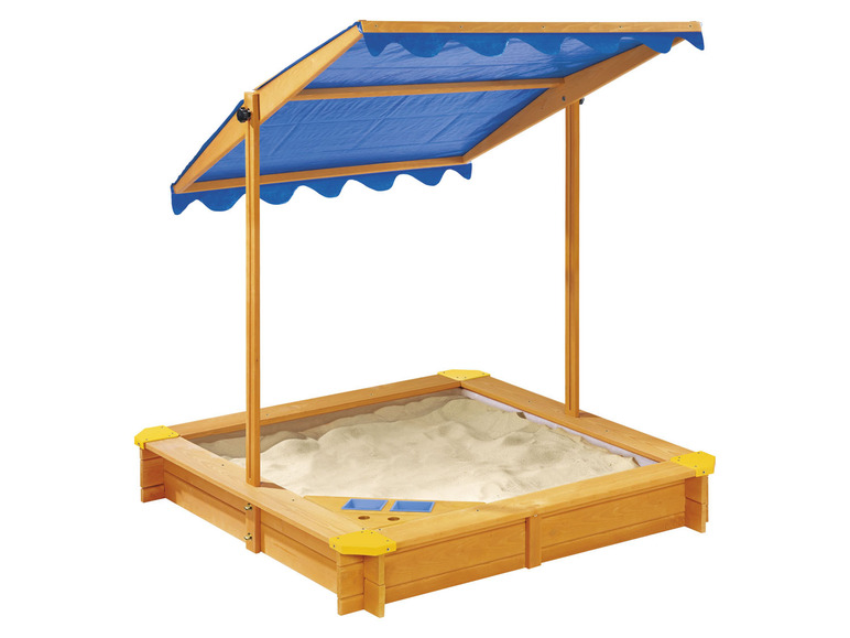 Aller en mode plein écran : Playtive Bac à sable avec toit, en bois, 118 x 118 x 118 cm - Image 7