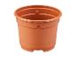 Pot de fleurs en plastique marron