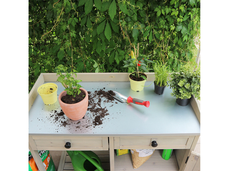 Aller en mode plein écran : HABAU Table de jardin avec armoire inférieure, 98 x 48 x 95 cm - Image 6