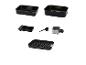 Plateaux et accessoires pour friteuse: grands bacs, grille et mesureur.