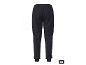 Pantalon de jogging foncé avec taille élastique et chevilles resserrées.