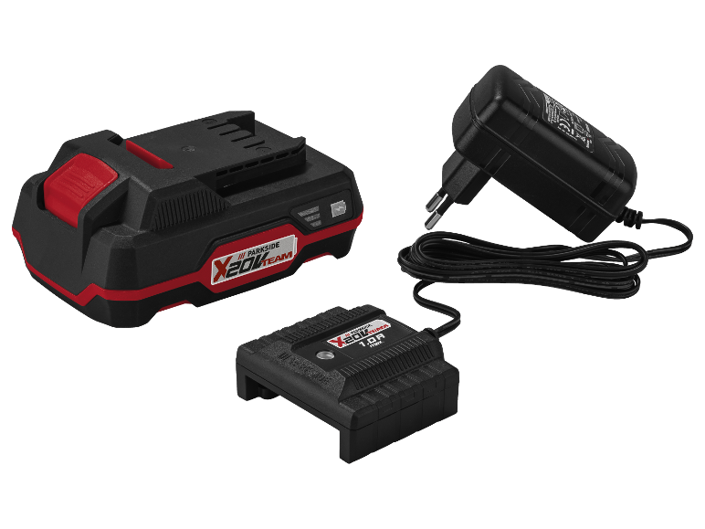 Chargeur et batterie Parkside X20V Team.