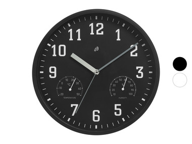 AURIOL® Horloge murale avec thermomètre et hygromètre, Ø 25 cm