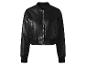 Blouson noir en simili cuir.