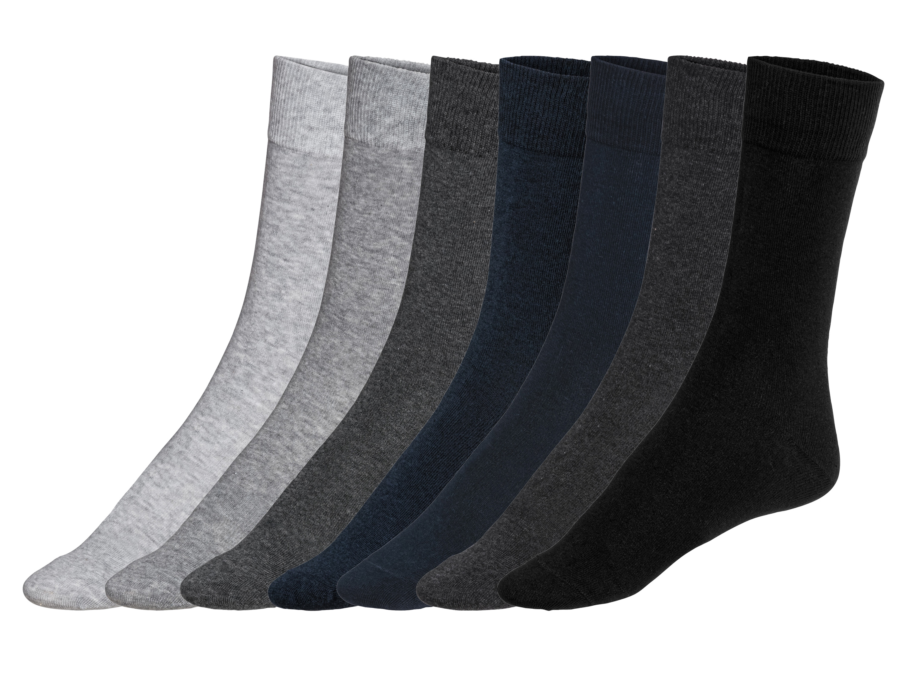LIVERGY® Lot de 7 paires de chaussettes homme (gris/marine/noir, 39-42)