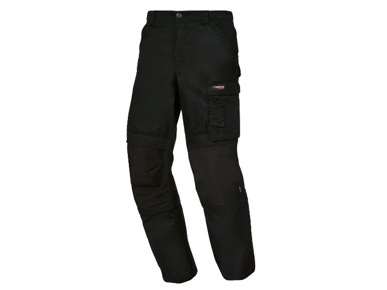 Pantalon de travail noir avec logo Parkside et plusieurs poches.