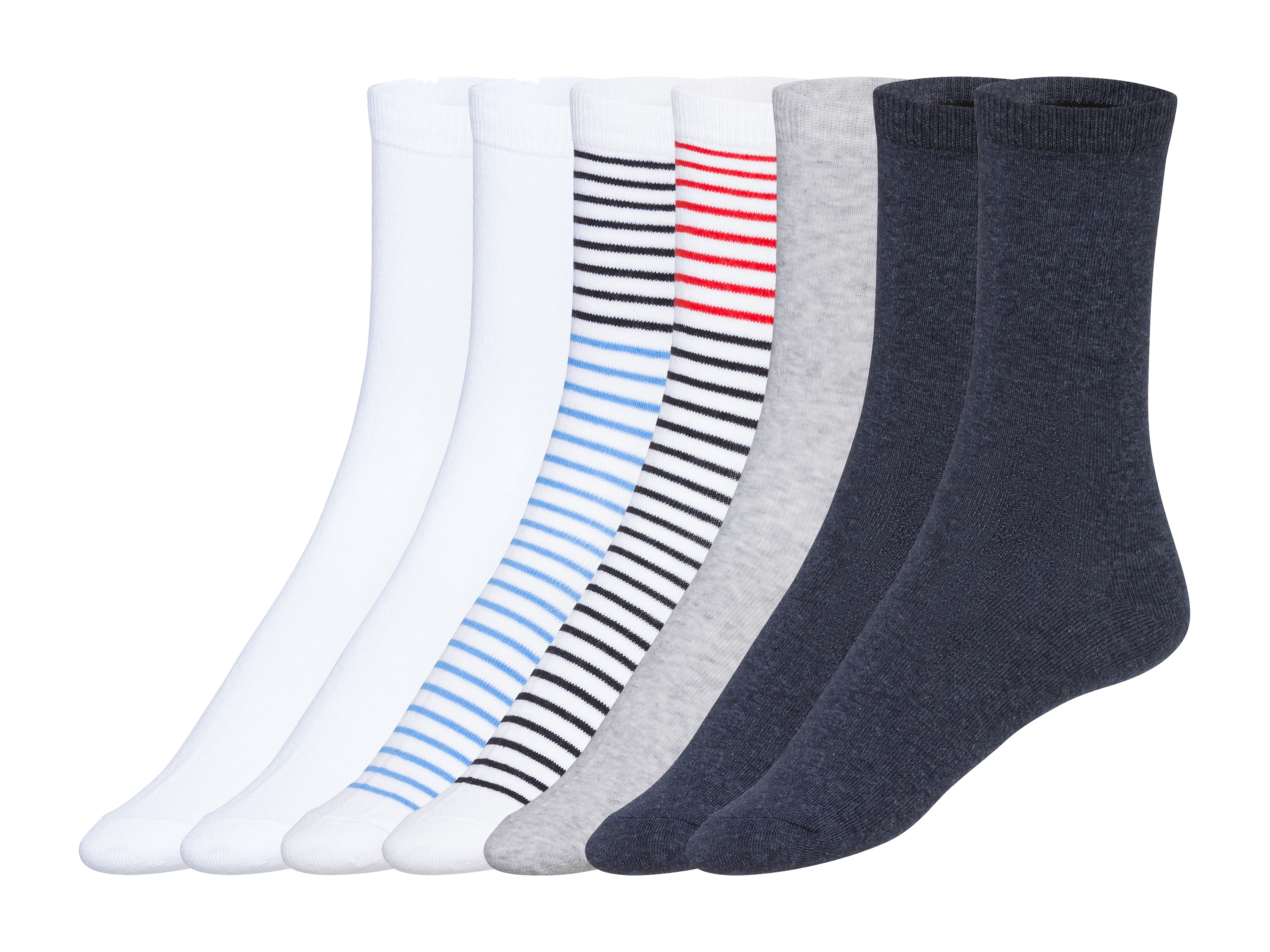 esmara® Lot de 7 paires de chaussettes femme (blanc/gris/bleu marine, 39-42)