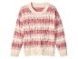 Pull rose et blanc rayé.