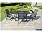 Ensemble table et chaises de jardin pliantes, style moderne gris anthracite.