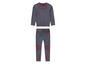 Un sweat-shirt gris à manches longues et un legging assorti.