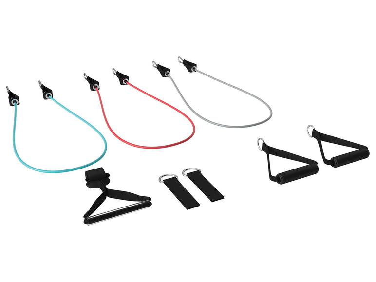 Un ensemble de bandes de résistance, comprenant des poignées et des boucles.