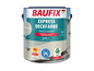Un seau de peinture de couverture Baufix Express pour le bois et la maçonnerie en gris clair.