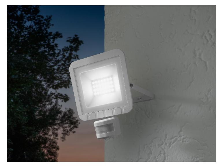 Spot LED extérieur avec détecteur de mouvement : éclairage de sécurité pour la maison.