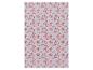 Tissu lilas avec un motif floral rose.