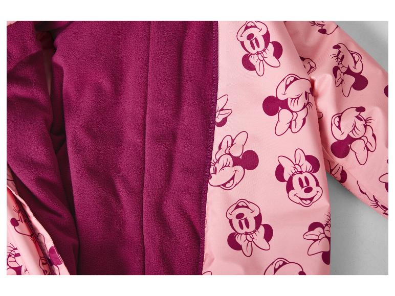 Veste rose avec imprimé Minnie Mouse et doublure polaire violette.