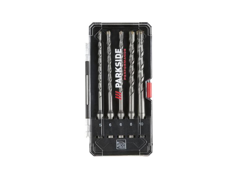 Forets SDS-plus Parkside Performance, 5, 6, 8 et 10 mm, dans un coffret.
