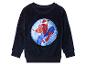Un sweat-shirt bleu marine avec un motif Spiderman pour Noël.