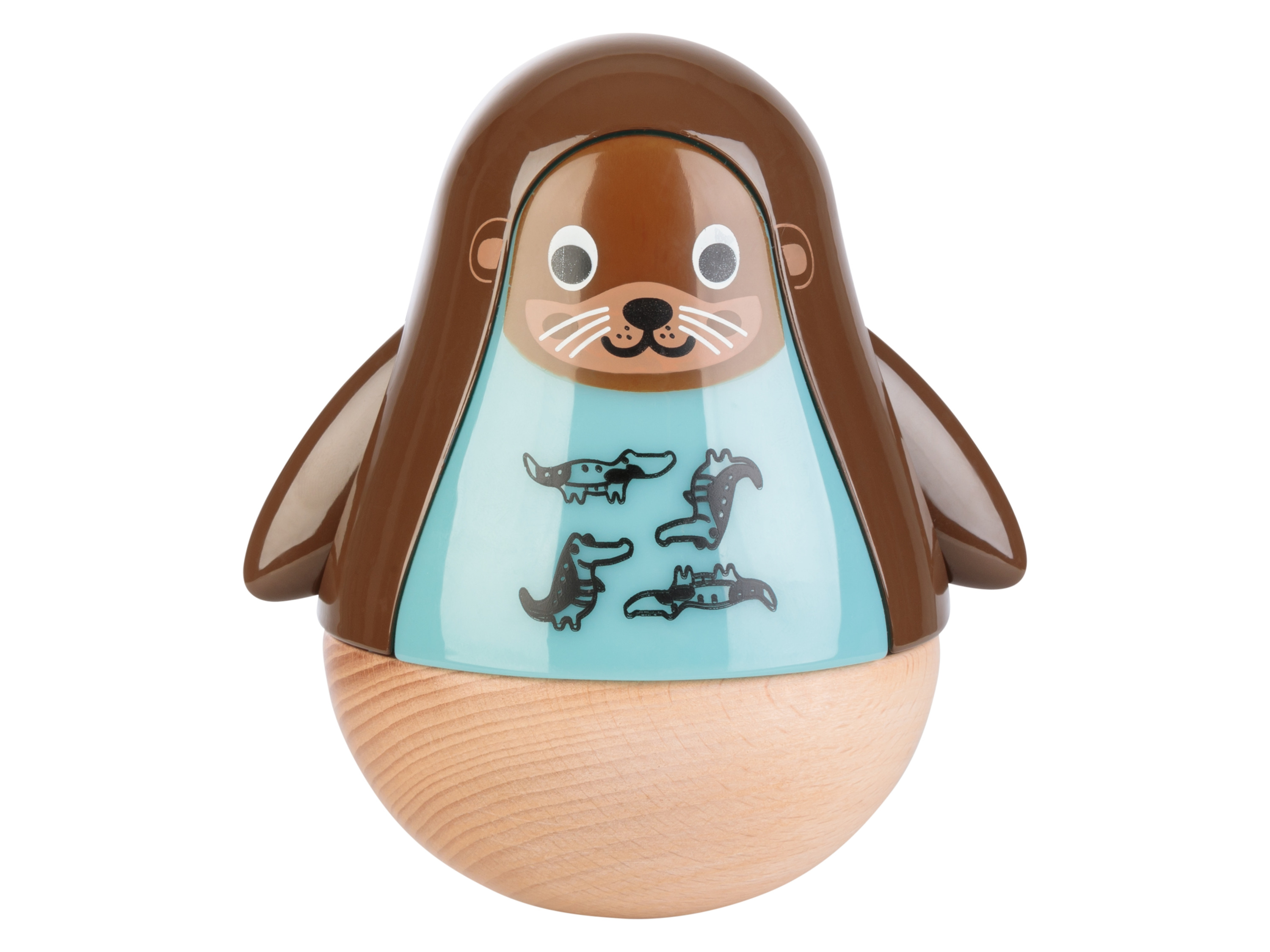 lupilu® Jouet sonore en bois bébé (loutre qui se lève)