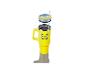 Gobelet isotherme jaune Lidl avec couvercle et paille.