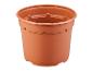 Pot de fleurs en plastique marron