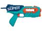 Pistolet à eau bleu et orange avec le mot 'SUPER' sur le côté.