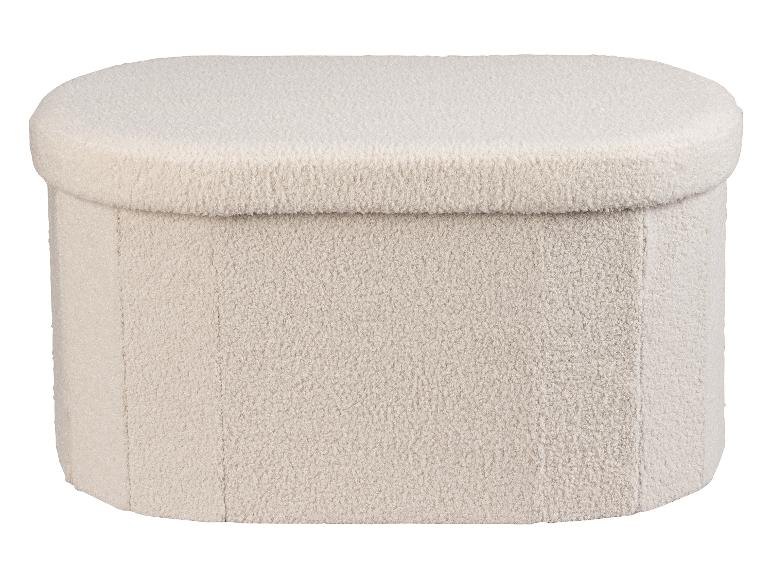 Pouf ovale bouclé couleur ivoire