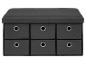 Ottoman gris foncé avec six tiroirs de rangement