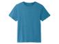 T-shirt bleu uni à manches courtes.