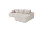 Canapé d'angle modulaire en velours côtelé beige clair avec coussins