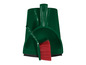 Un balai et une pelle verts.
