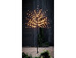 Un arbre illuminé avec des lumières LED dans un jardin.