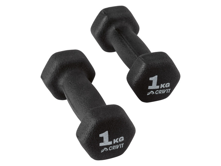 Aller en mode plein écran : CRIVIT Lot de 2 haltères de 1 kg ou 2 kg - Image 1