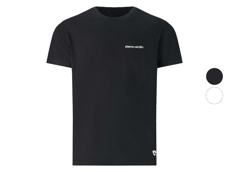 T-shirt noir à manches courtes avec un petit logo en bas à droite.