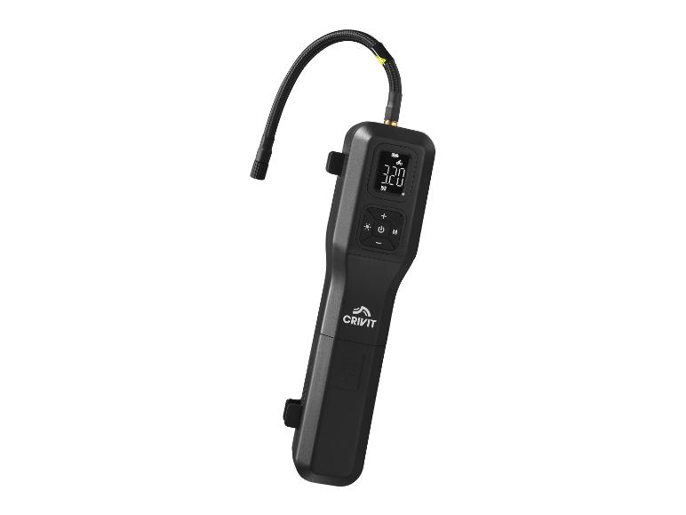 Compresseur d'air portable CRIVIT noir avec écran numérique et tuyau flexible