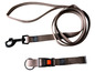 Une laisse et un collier pour chien Ruffwear en marron.