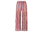 Pantalon rose à rayures en maille filet.