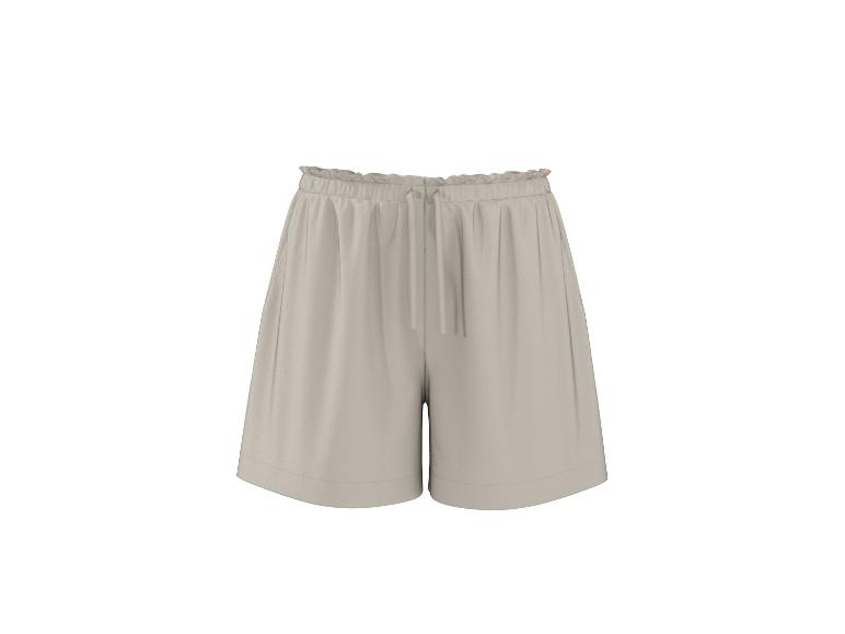 Shorts beige avec taille élastique et cordon de serrage