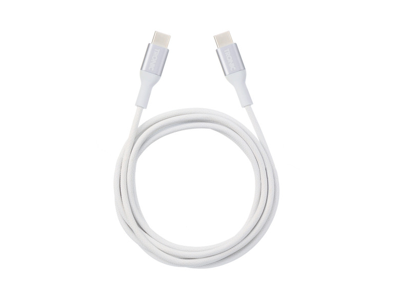 Un câble USB-C blanc de la marque TRONIC.