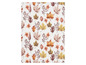 Une serviette de cuisine blanche avec un motif de feuilles d'automne.