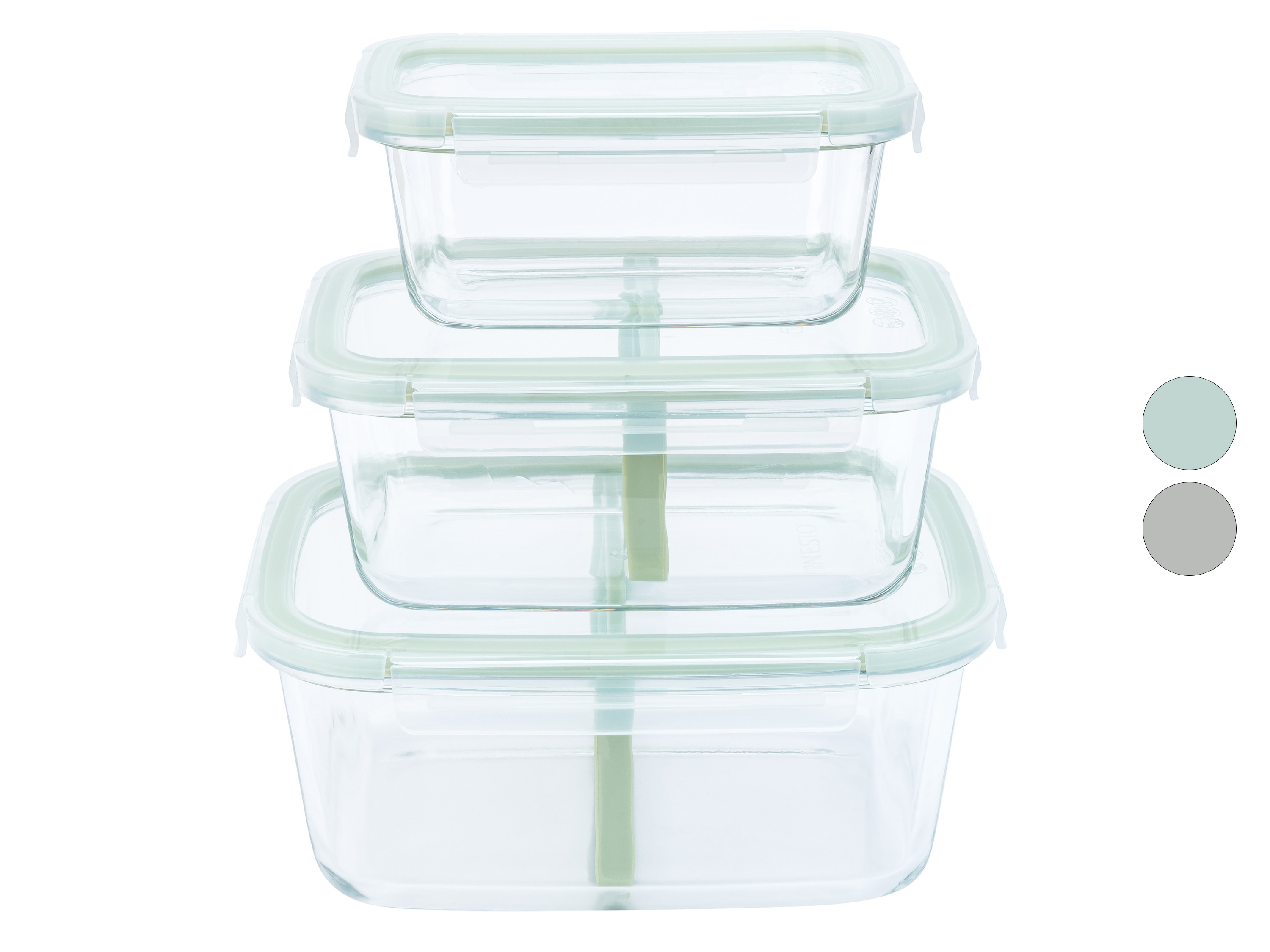 LIVARNO home Lot de 3 boîtes de repas en verre