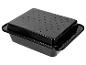 Plat à rôtir rectangulaire noir avec couvercle perforé