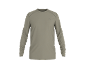 T-shirt homme manches longues marron clair à col rond.